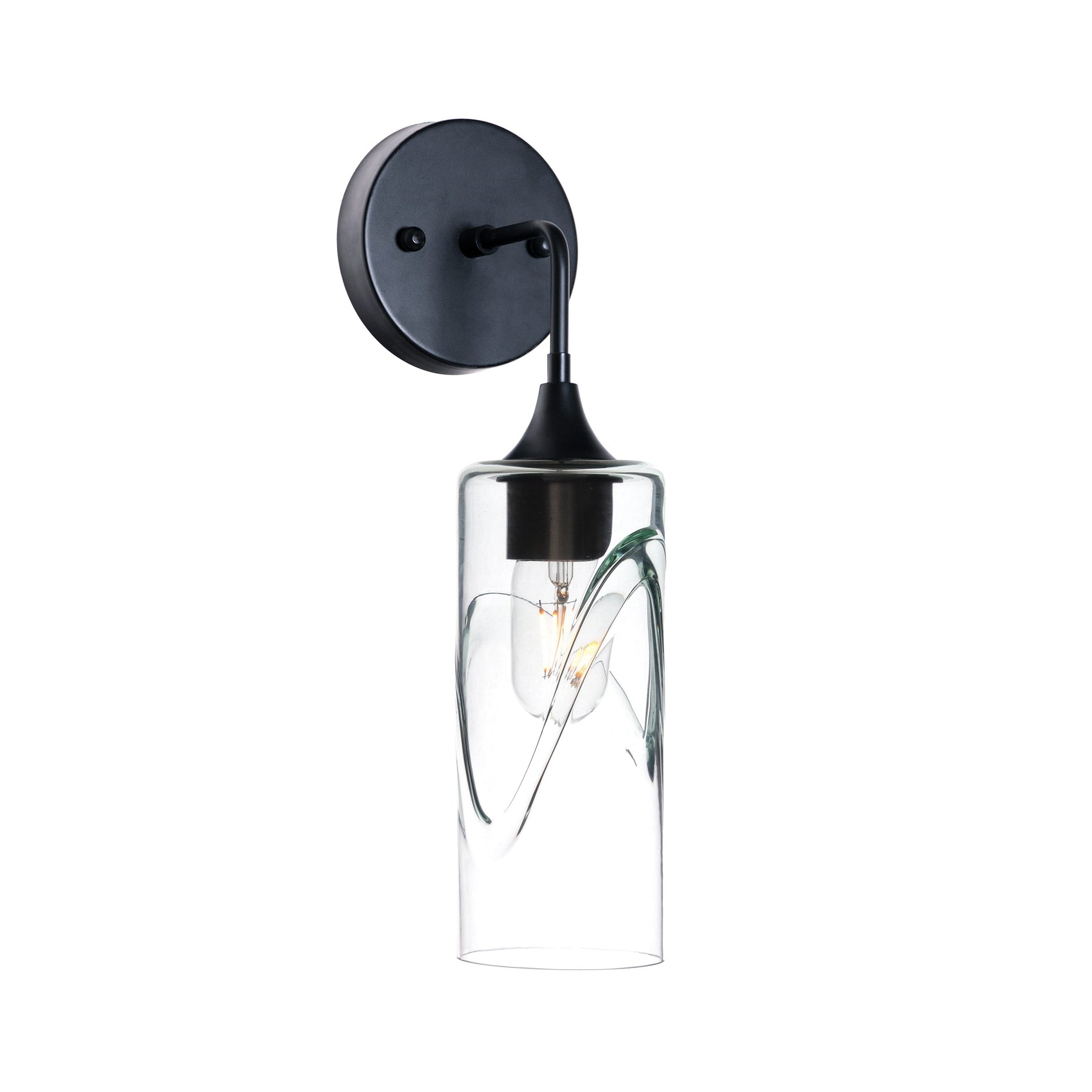 513 Interior Wall sconce-Glass-Bicycle Glass Co-Swell-Eco Clear-Matte Black-Bicycle Glass Co