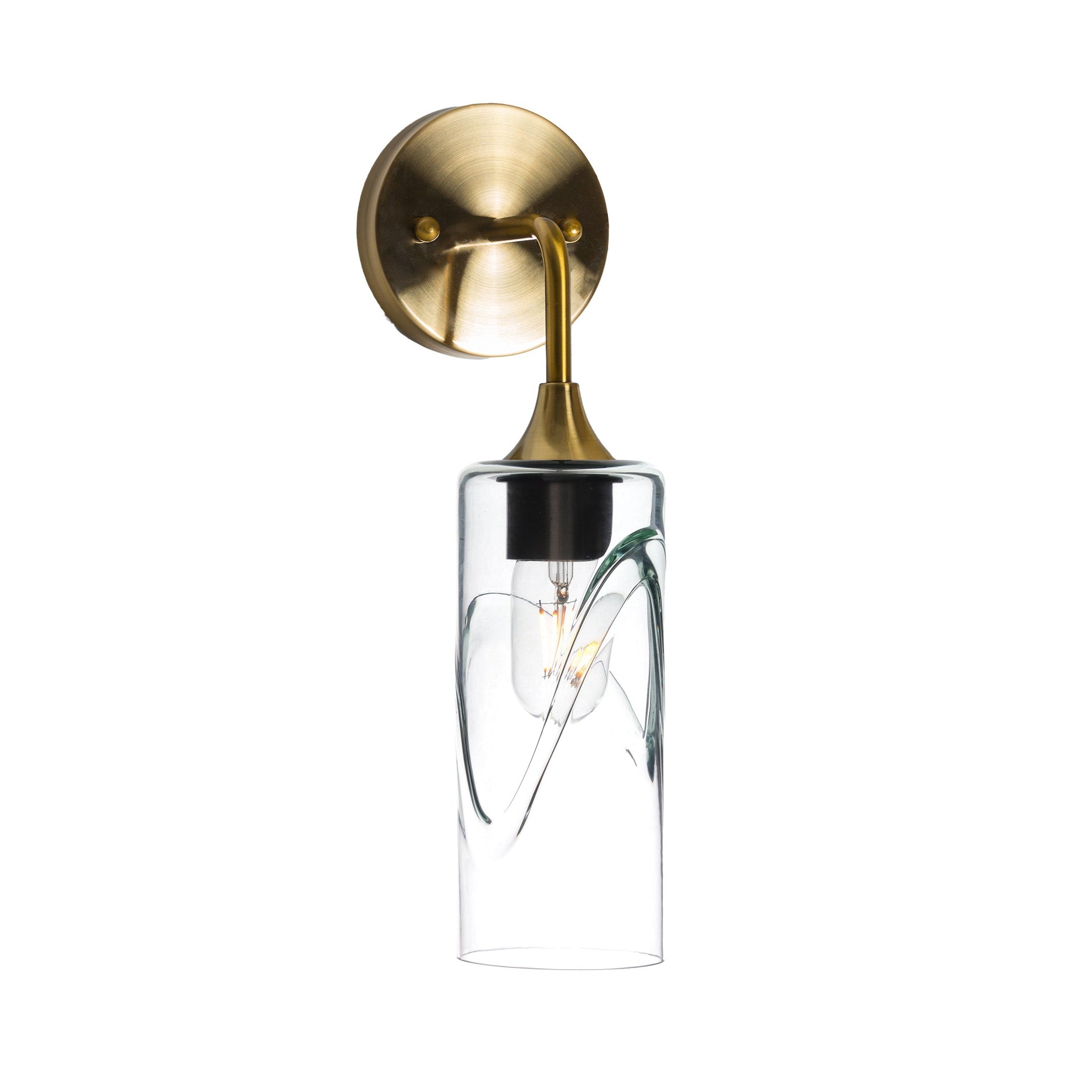 513 Interior Wall sconce-Glass-Bicycle Glass Co-Swell-Eco Clear-Polished Brass-Bicycle Glass Co