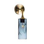 513 Interior Wall sconce-Glass-Bicycle Glass Co-Swell-Slate Gray-Polished Brass-Bicycle Glass Co