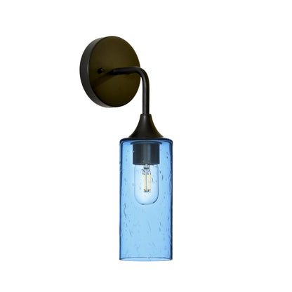 513 Interior Wall sconce-Glass-Bicycle Glass Co-Lunar-Steel Blue-Matte Black-Bicycle Glass Co