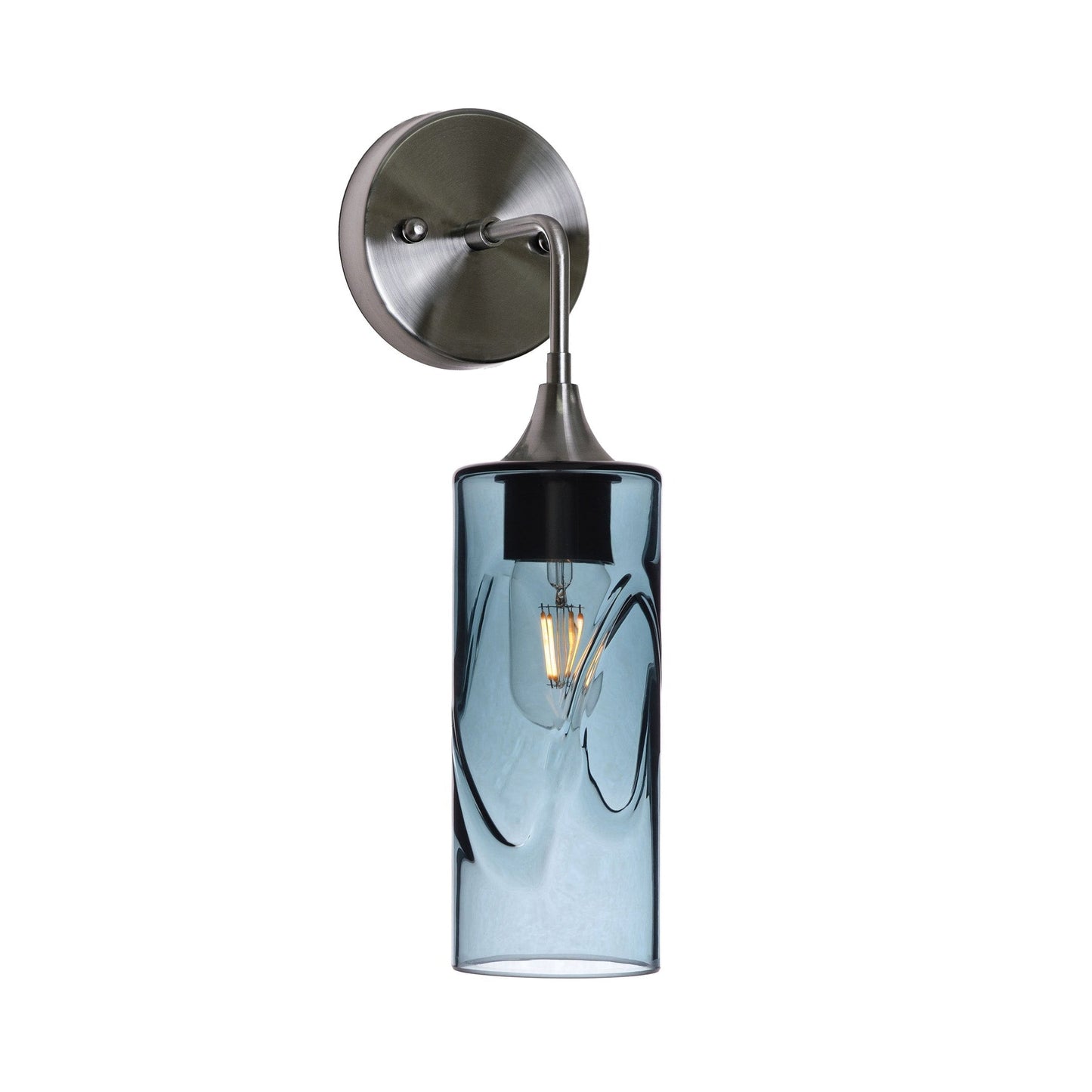 513 Interior Wall sconce-Glass-Bicycle Glass Co-Swell-Slate Gray-Brushed Nickel-Bicycle Glass Co