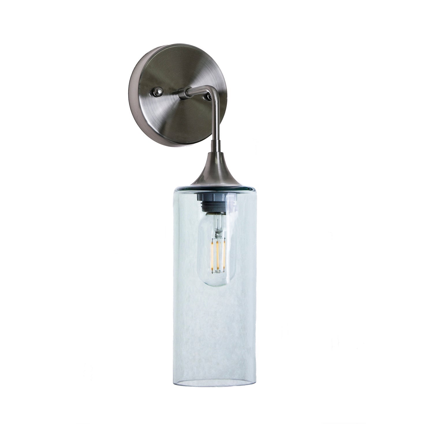 513 Interior Wall sconce-Glass-Bicycle Glass Co-Lucent-Eco Clear-Brushed Nickel-Bicycle Glass Co