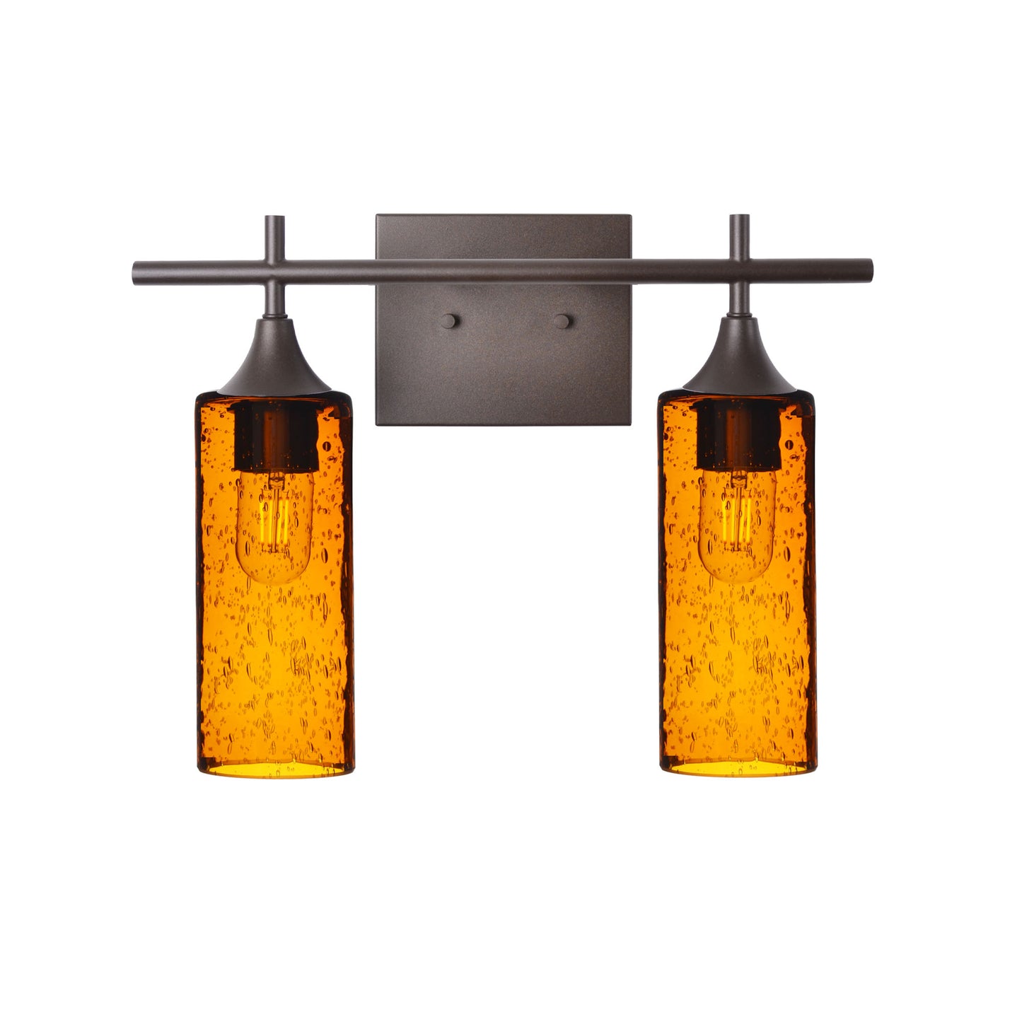 513 Lunar: 2 Light Wall Vanity-Glass-Bicycle Glass Co - Hotshop-Golden Amber-Antique Bronze-Bicycle Glass Co