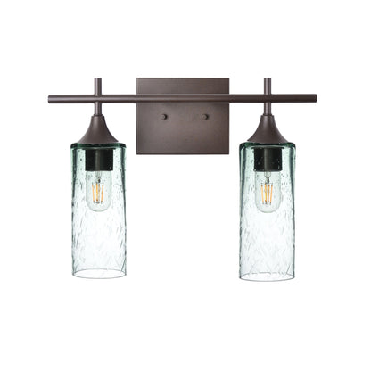 513 Lunar: 2 Light Wall Vanity-Glass-Bicycle Glass Co - Hotshop-Eco Clear-Dark Bronze-Bicycle Glass Co