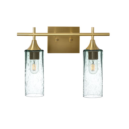 513 Lunar: 2 Light Wall Vanity-Glass-Bicycle Glass Co - Hotshop-Eco Clear-Polished Brass-Bicycle Glass Co