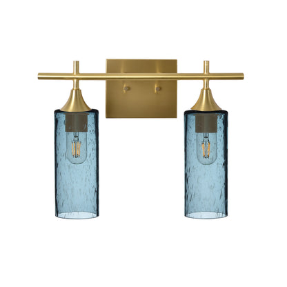 513 Lunar: 2 Light Wall Vanity-Glass-Bicycle Glass Co - Hotshop-Slate Gray-Polished Brass-Bicycle Glass Co