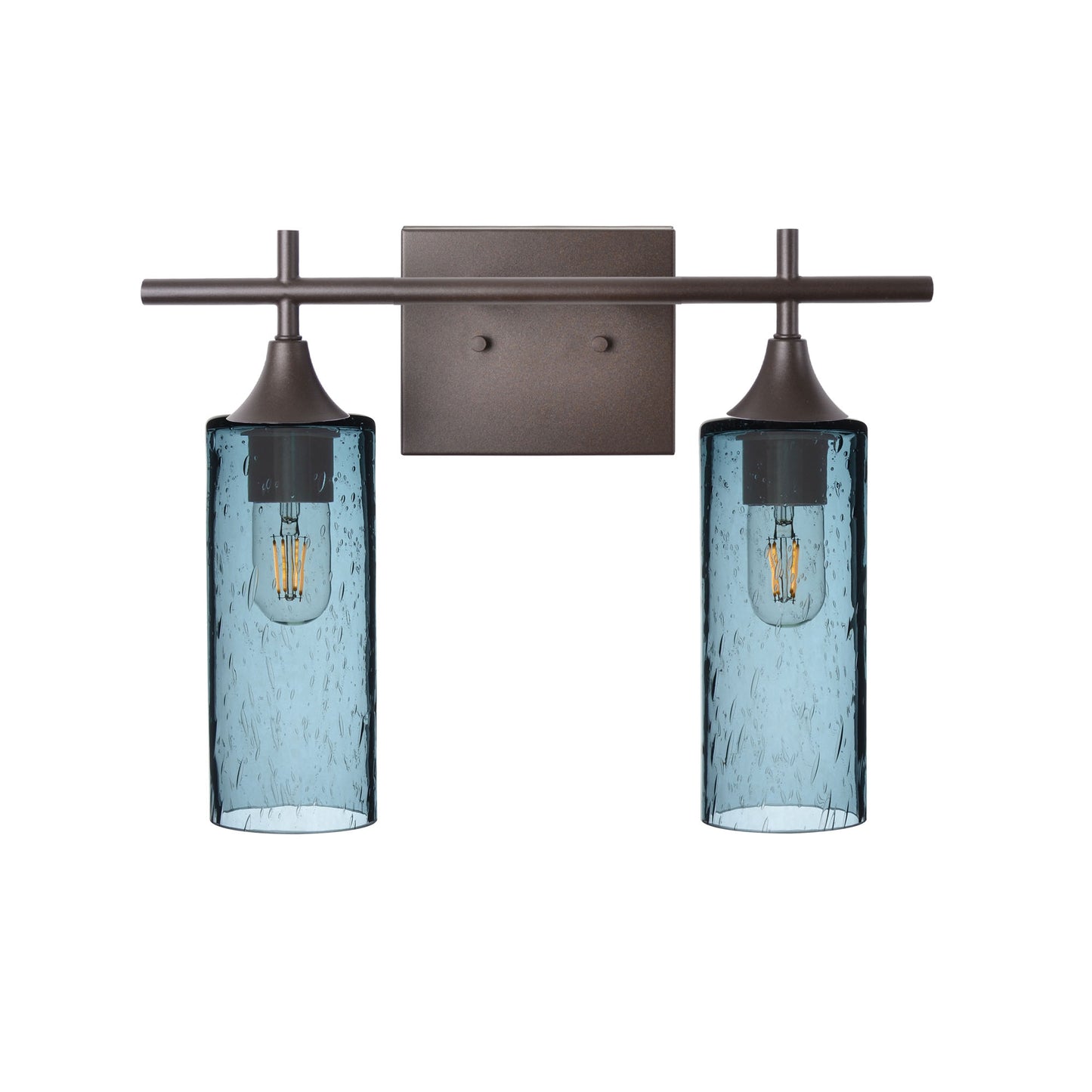 513 Lunar: 2 Light Wall Vanity-Glass-Bicycle Glass Co - Hotshop-Slate Gray-Antique Bronze-Bicycle Glass Co