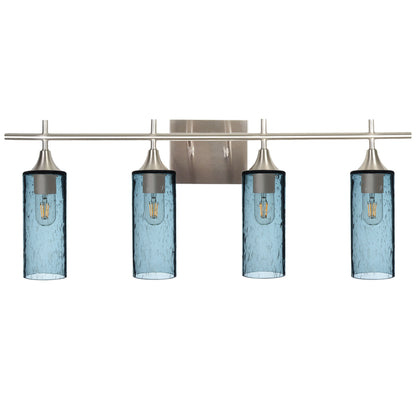 513 Lunar: 4 Light Wall Vanity-Glass-Bicycle Glass Co - Hotshop-Slate Gray-Brushed Nickel-Bicycle Glass Co