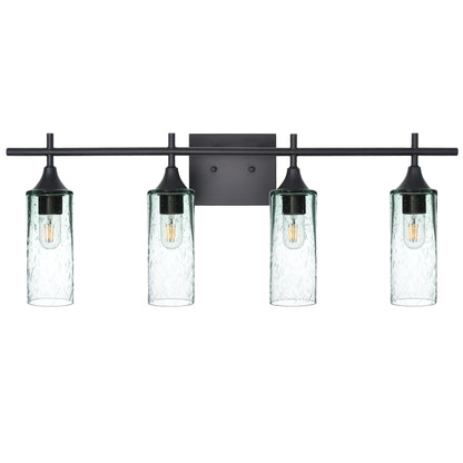 513 Lunar: 4 Light Wall Vanity-Glass-Bicycle Glass Co - Hotshop-Eco Clear-Matte Black-Bicycle Glass Co