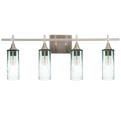 513 Lunar: 4 Light Wall Vanity-Glass-Bicycle Glass Co - Hotshop-Eco Clear-Brushed Nickel-Bicycle Glass Co