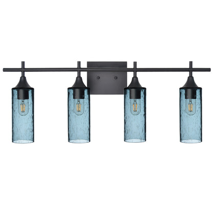 513 Lunar: 4 Light Wall Vanity-Glass-Bicycle Glass Co - Hotshop-Slate Gray-Matte Black-Bicycle Glass Co