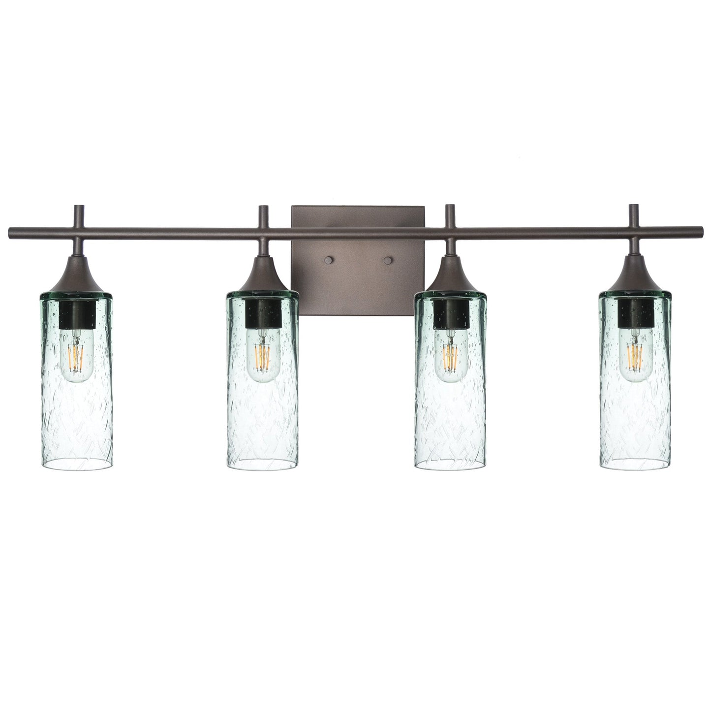 513 Lunar: 4 Light Wall Vanity-Glass-Bicycle Glass Co - Hotshop-Eco Clear-Dark Bronze-Bicycle Glass Co