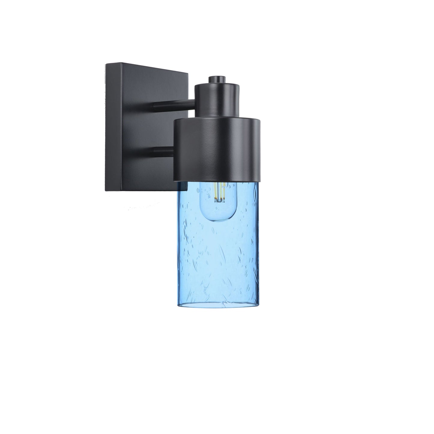 Copy of 513 Lunar: Exterior Sconce Light-Glass-Bicycle Glass Co - Hotshop-Steel Blue-Matte Black-Bicycle Glass Co