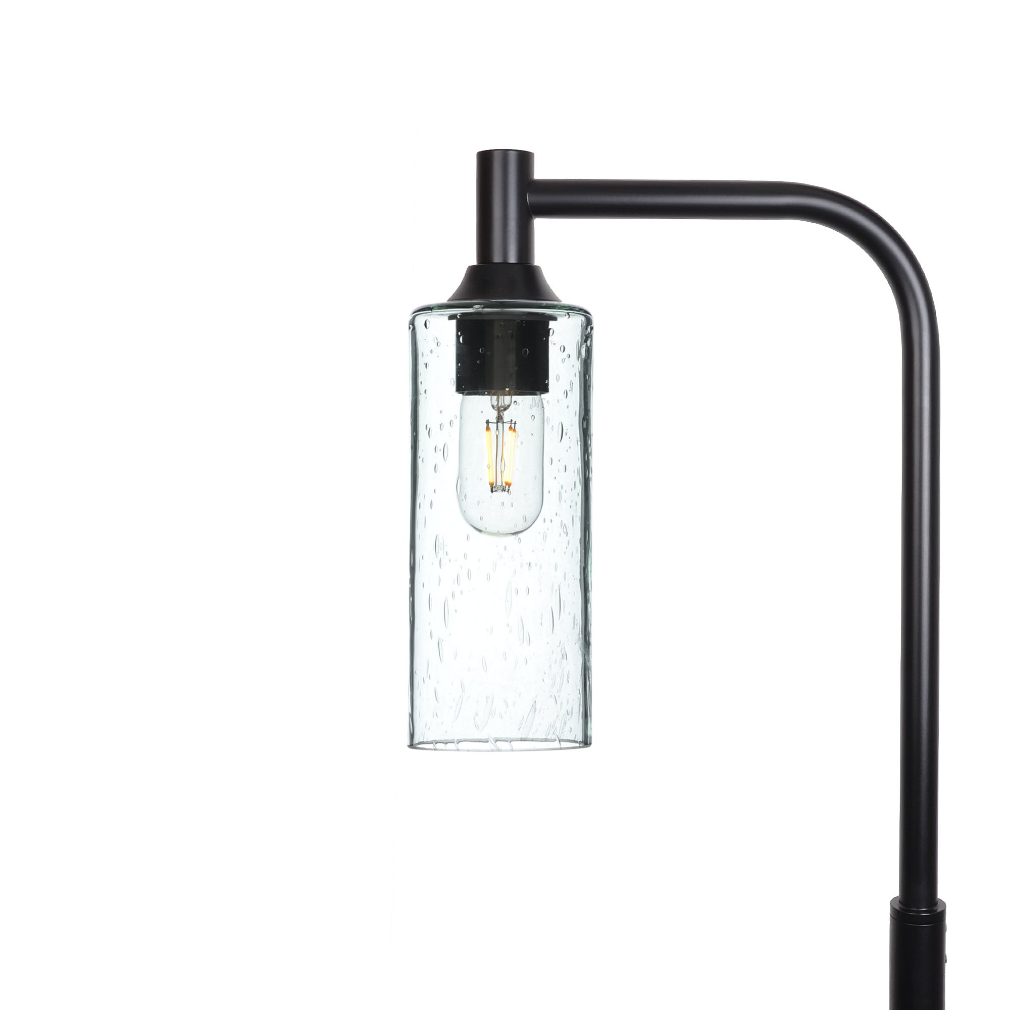 513 Lunar: Floor Lamp-Glass-Bicycle Glass Co - Hotshop-Eco Clear-Matte Black-Bicycle Glass Co