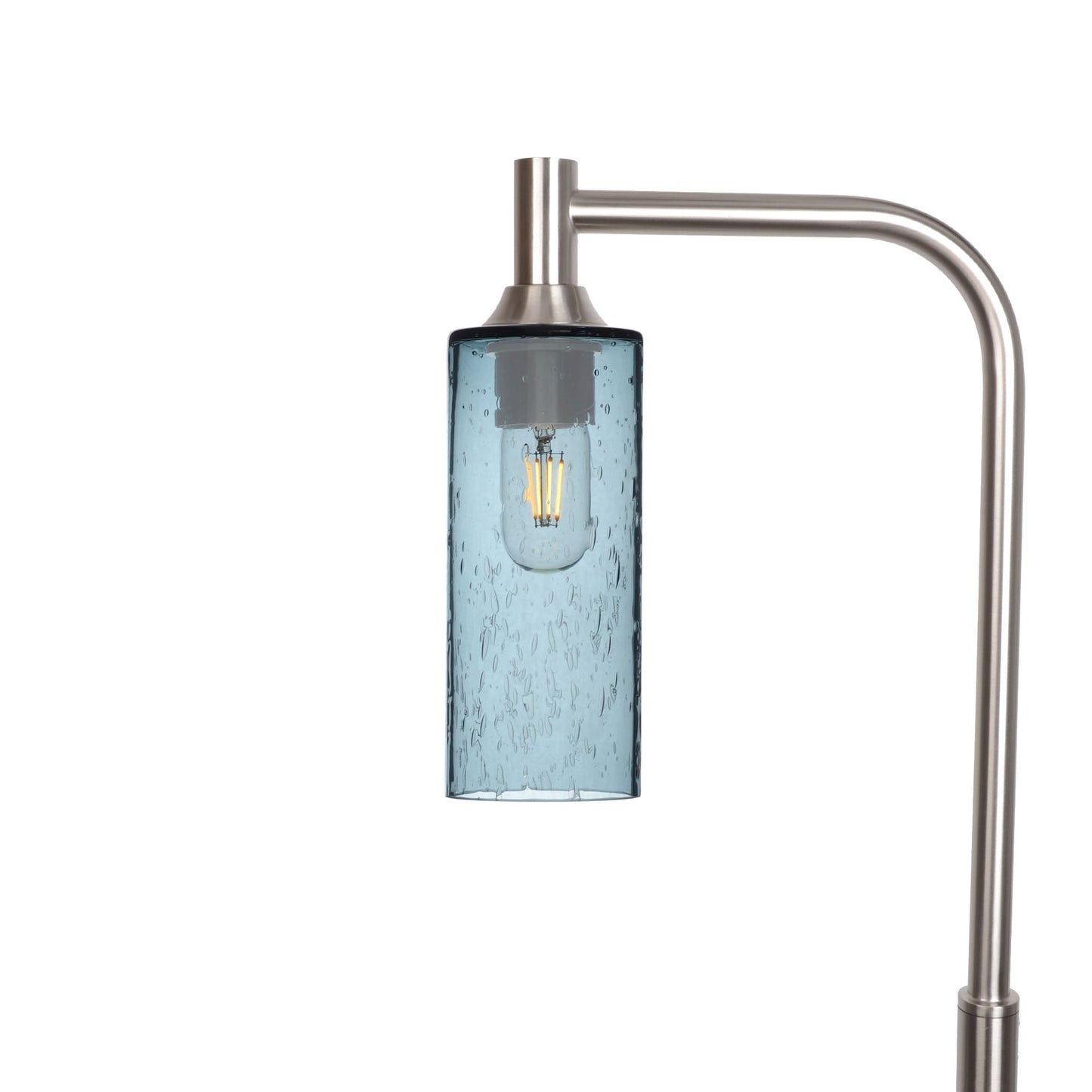 513 Lunar: Floor Lamp-Glass-Bicycle Glass Co - Hotshop-Slate Gray-Brushed Nickel-Bicycle Glass Co