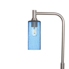 513 Lunar: Floor Lamp-Glass-Bicycle Glass Co - Hotshop-Steel Blue-Brushed Nickel-Bicycle Glass Co