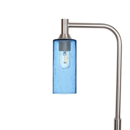 513 Lunar: Floor Lamp-Glass-Bicycle Glass Co - Hotshop-Steel Blue-Brushed Nickel-Bicycle Glass Co