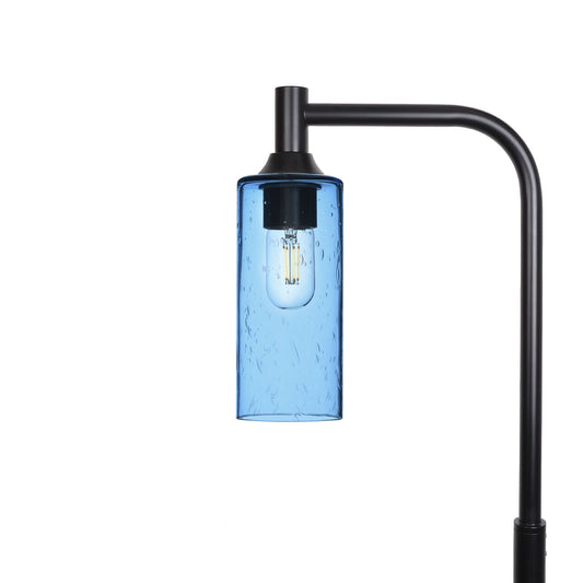 513 Lunar: Floor Lamp-Glass-Bicycle Glass Co - Hotshop-Steel Blue-Matte Black-Bicycle Glass Co