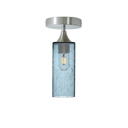 513 Lunar: Semi Flush Light-Glass-Bicycle Glass Co - Hotshop-Slate Gray-Brushed Nickel-Bicycle Glass Co