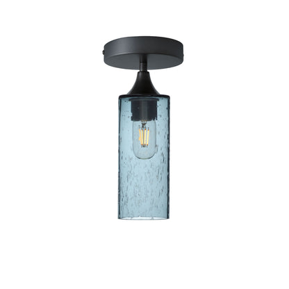 513 Lunar: Semi Flush Light-Glass-Bicycle Glass Co - Hotshop-Slate Gray-Antique Bronze-Bicycle Glass Co