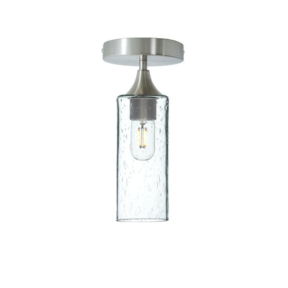 513 Lunar: Semi Flush Light-Glass-Bicycle Glass Co - Hotshop-Eco Clear-Brushed Nickel-Bicycle Glass Co