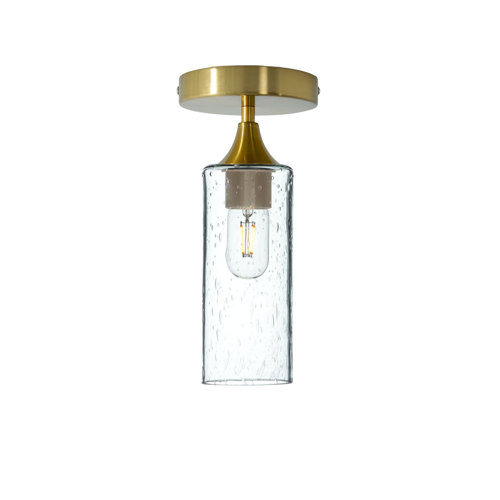 513 Lunar: Semi Flush Light-Glass-Bicycle Glass Co - Hotshop-Eco Clear-Polished Brass-Bicycle Glass Co