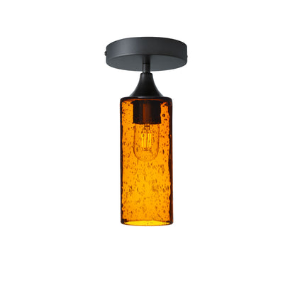 513 Lunar: Semi Flush Light-Glass-Bicycle Glass Co - Hotshop-Golden Amber-Antique Bronze-Bicycle Glass Co