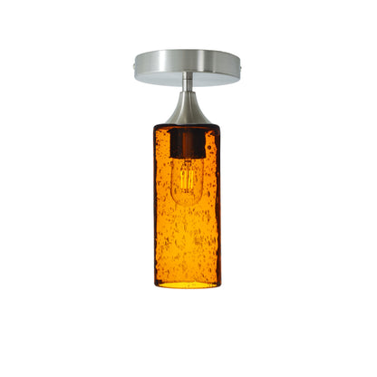 513 Lunar: Semi Flush Light-Glass-Bicycle Glass Co - Hotshop-Golden Amber-Brushed Nickel-Bicycle Glass Co