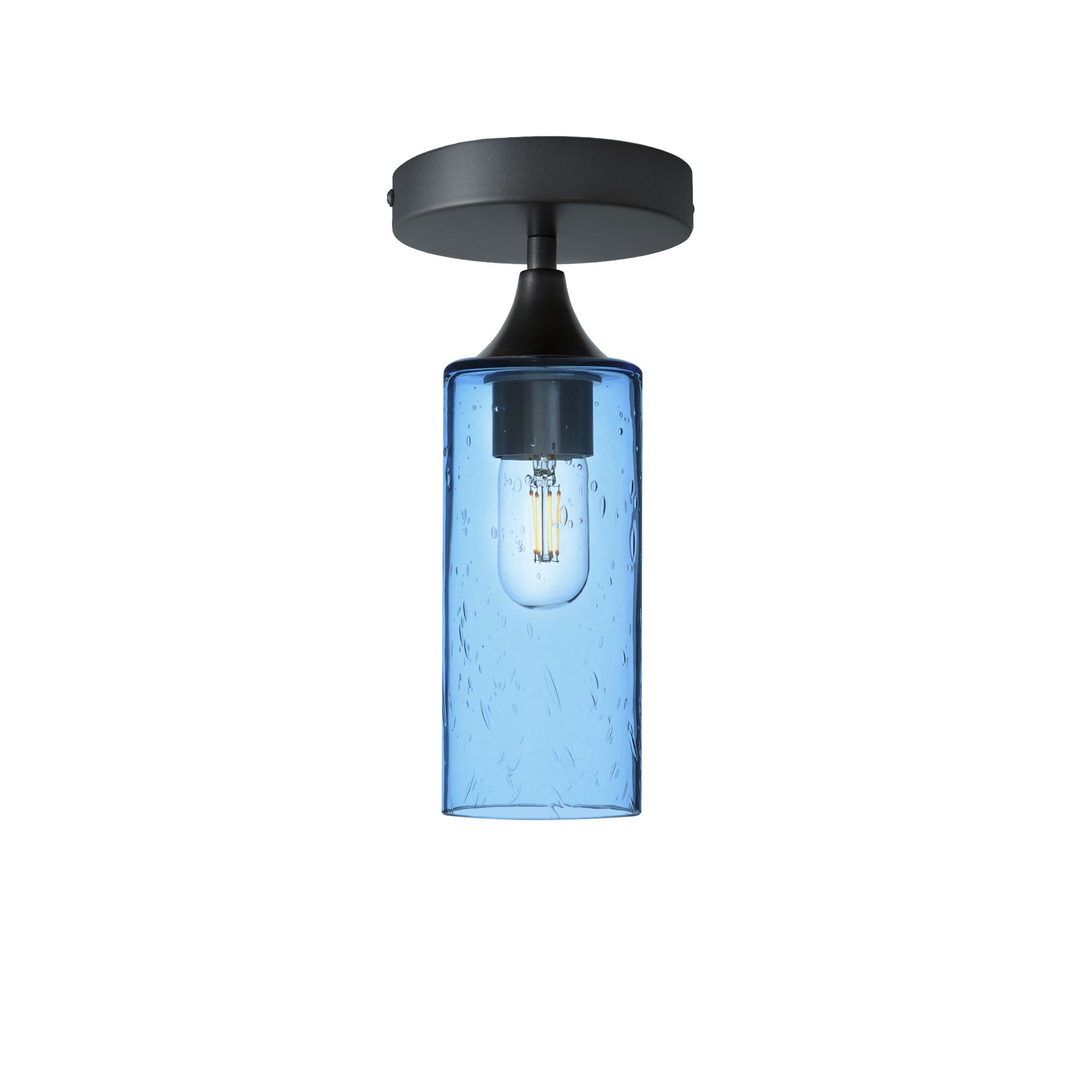 513 Lunar: Semi Flush Light-Glass-Bicycle Glass Co - Hotshop-Steel Blue-Antique Bronze-Bicycle Glass Co