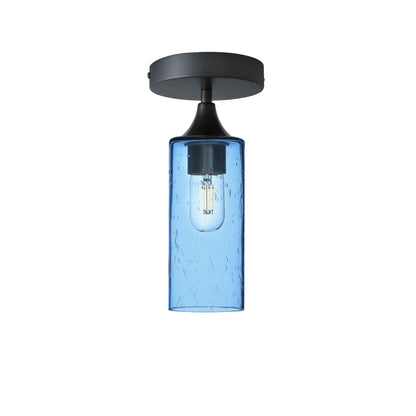 513 Lunar: Semi Flush Light-Glass-Bicycle Glass Co - Hotshop-Steel Blue-Antique Bronze-Bicycle Glass Co