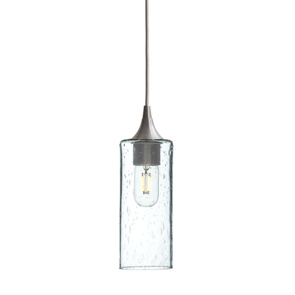 513 Lunar: Single Pendant Light-Glass-Bicycle Glass Co - Hotshop-Eco Clear-Brushed Nickel-Bicycle Glass Co