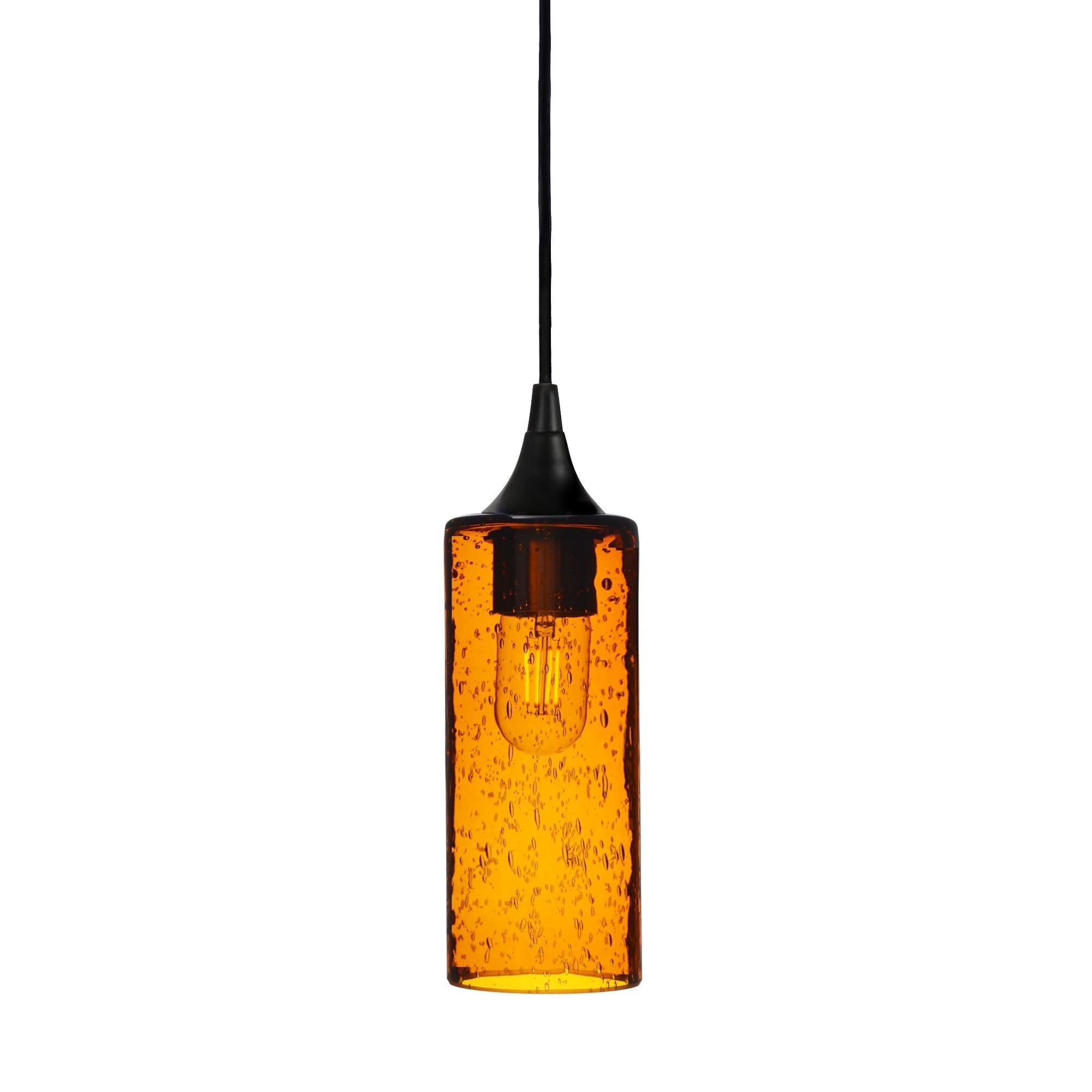 513 Lunar: Single Pendant Light-Glass-Bicycle Glass Co - Hotshop-Harvest Gold-Matte Black-Bicycle Glass Co