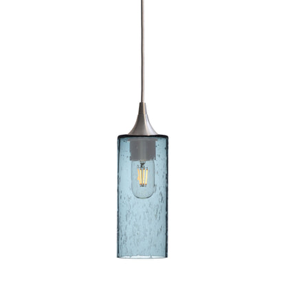 513 Lunar: Single Pendant Light-Glass-Bicycle Glass Co - Hotshop-Slate Gray-Brushed Nickel-Bicycle Glass Co