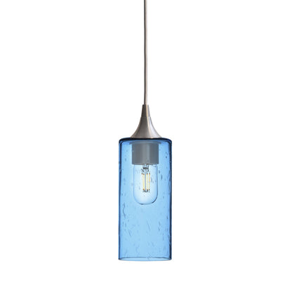 513 Lunar: Single Pendant Light-Glass-Bicycle Glass Co - Hotshop-Steel Blue-Brushed Nickel-Bicycle Glass Co