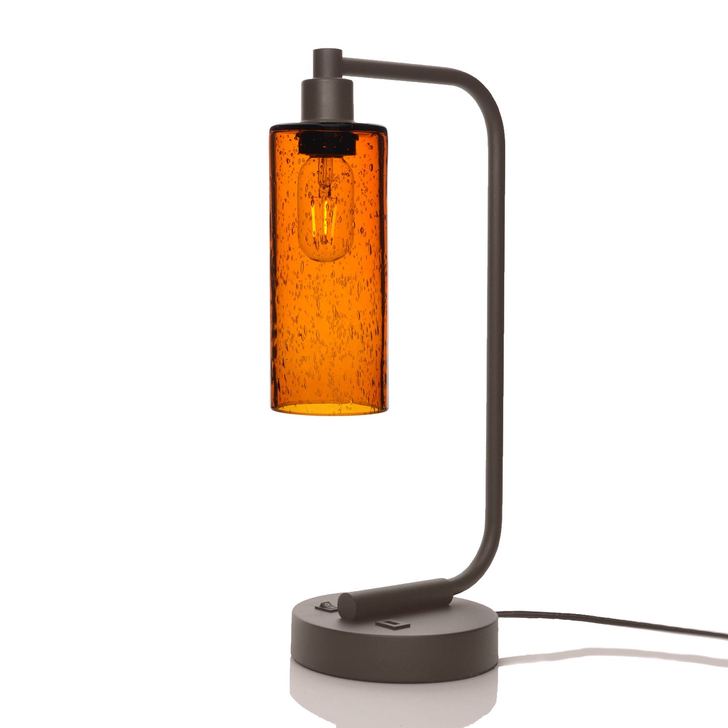 513 Lunar: Table Lamp-Glass-Bicycle Glass Co - Hotshop-Golden Amber-Dark Bronze-Bicycle Glass Co