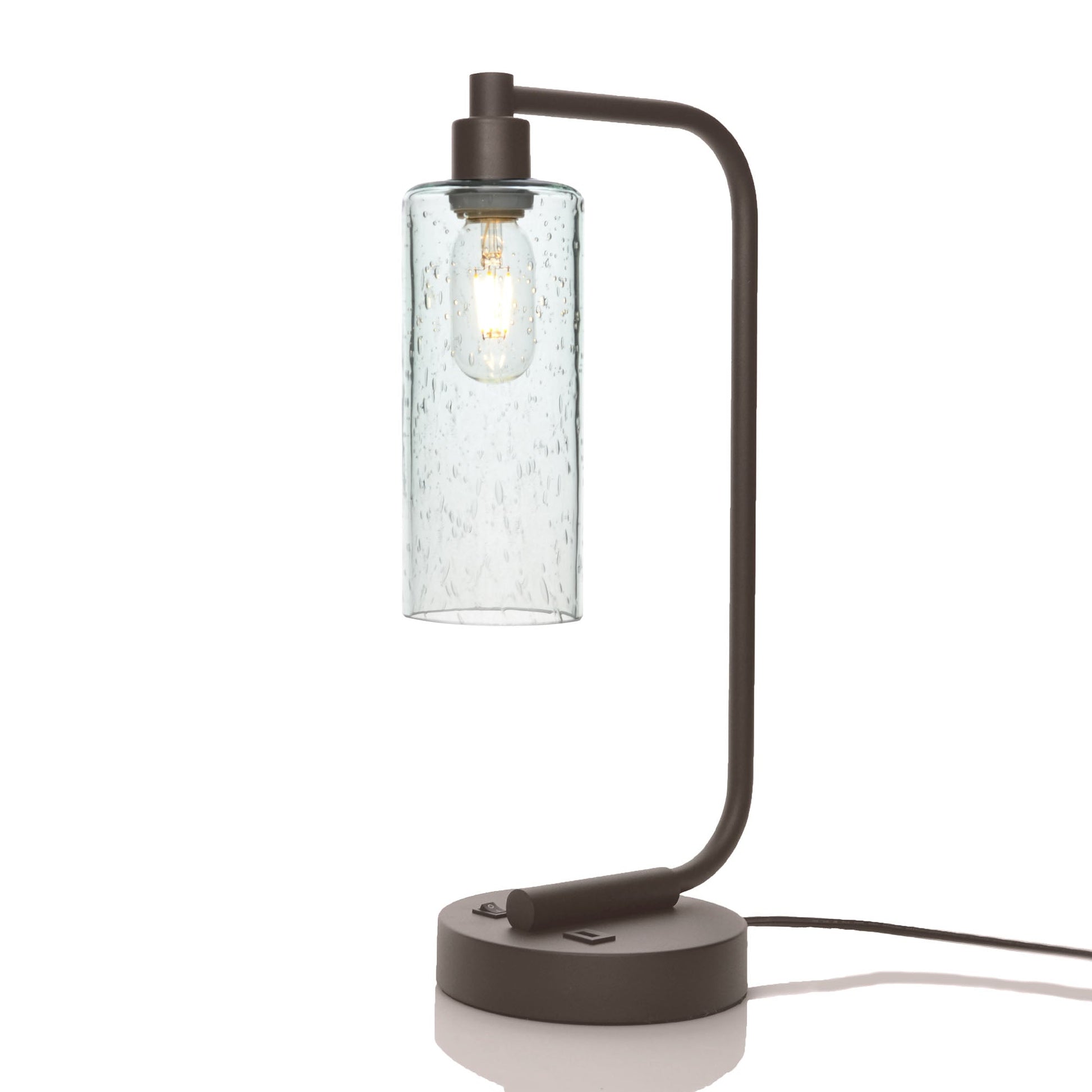 513 Lunar: Table Lamp-Glass-Bicycle Glass Co - Hotshop-Eco Clear-Dark Bronze-Bicycle Glass Co