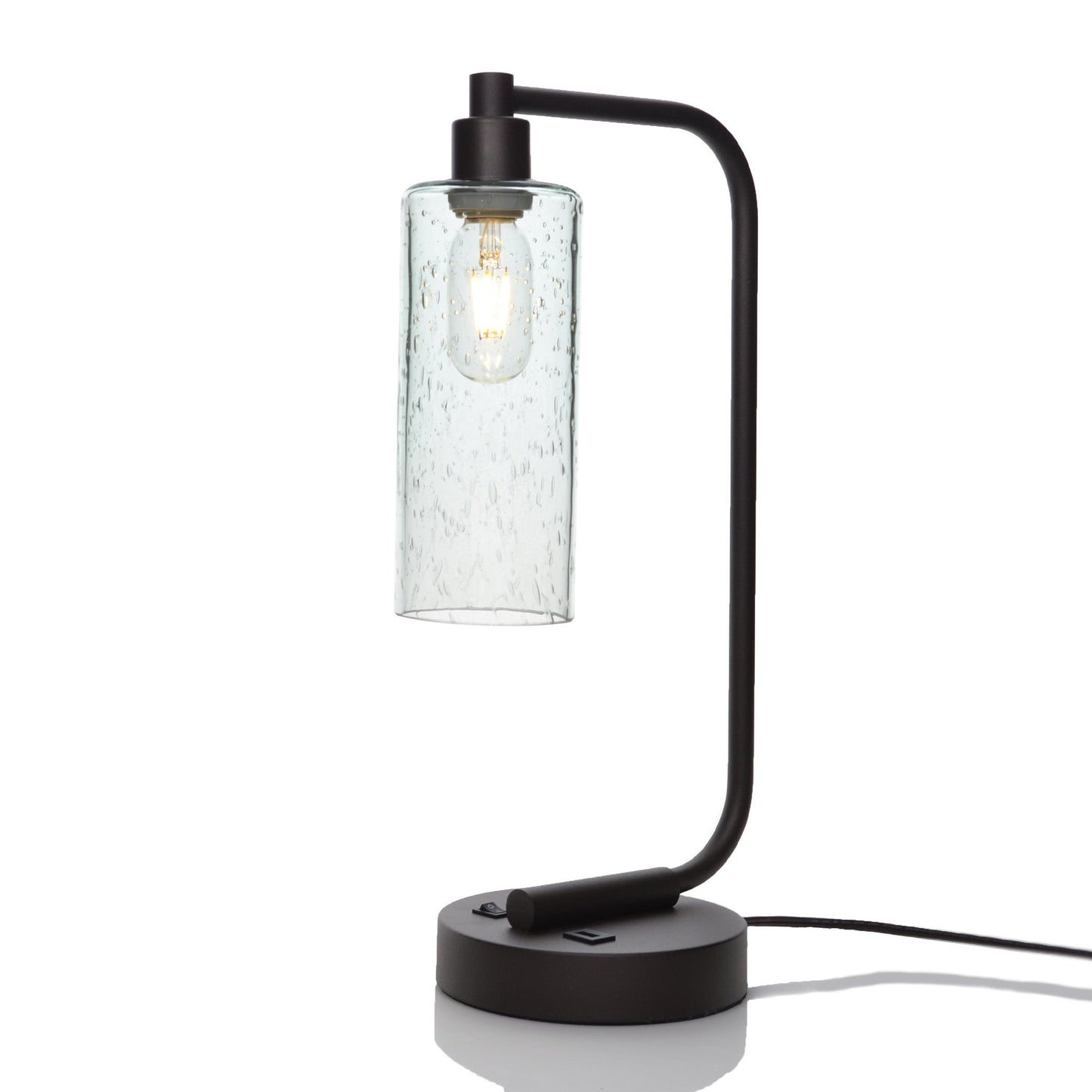 513 Lunar: Table Lamp-Glass-Bicycle Glass Co - Hotshop-Eco Clear-Antique Bronze-4 Watt LED (+$0.00)-Bicycle Glass Co