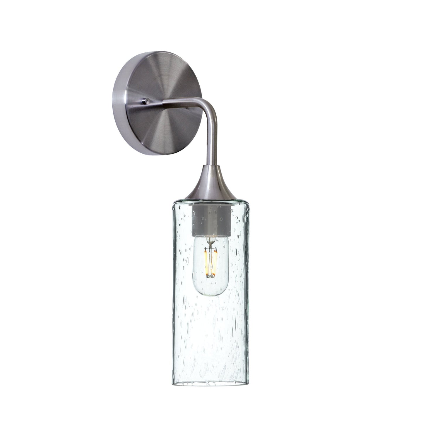 513 Lunar: Wall Sconce-Glass-Bicycle Glass Co - Hotshop-Eco Clear-Brushed Nickel-Bicycle Glass Co