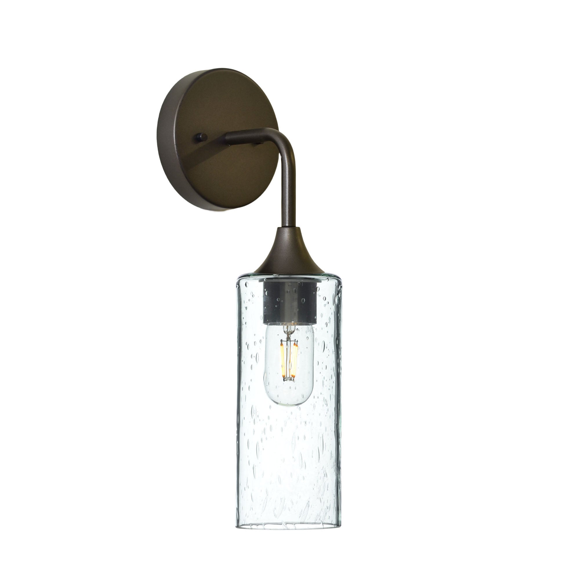 513 Lunar: Wall Sconce-Glass-Bicycle Glass Co - Hotshop-Eco Clear-Antique Bronze-Bicycle Glass Co
