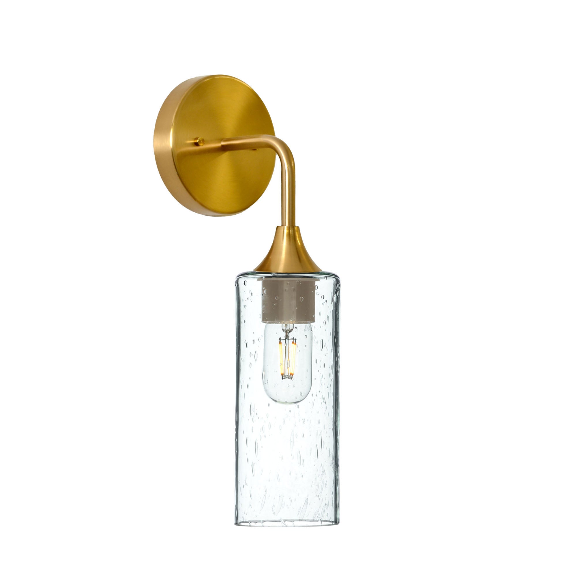 513 Lunar: Wall Sconce-Glass-Bicycle Glass Co - Hotshop-Eco Clear-Polished Brass-Bicycle Glass Co