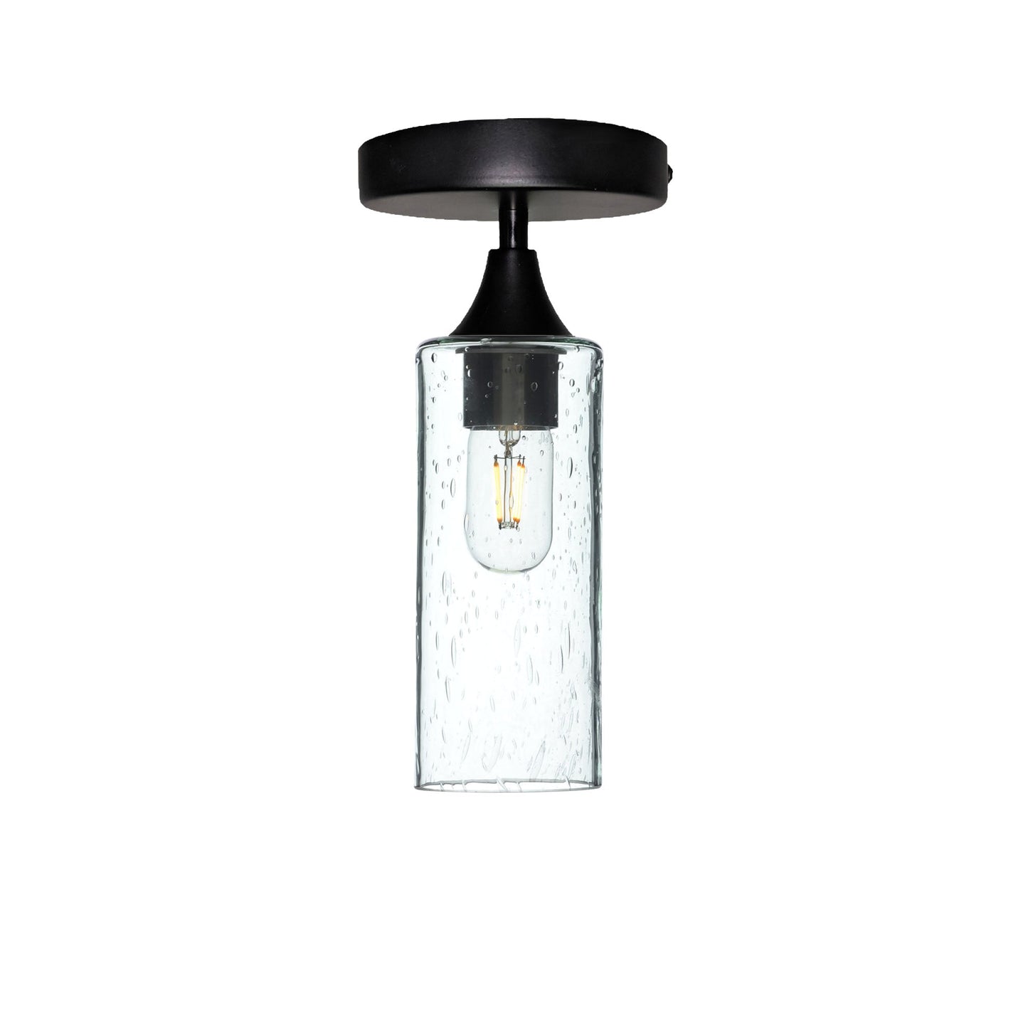 513 Semi-Flush-Glass-Bicycle Glass Co-Lunar-Eco Clear-Matte Black-Bicycle Glass Co