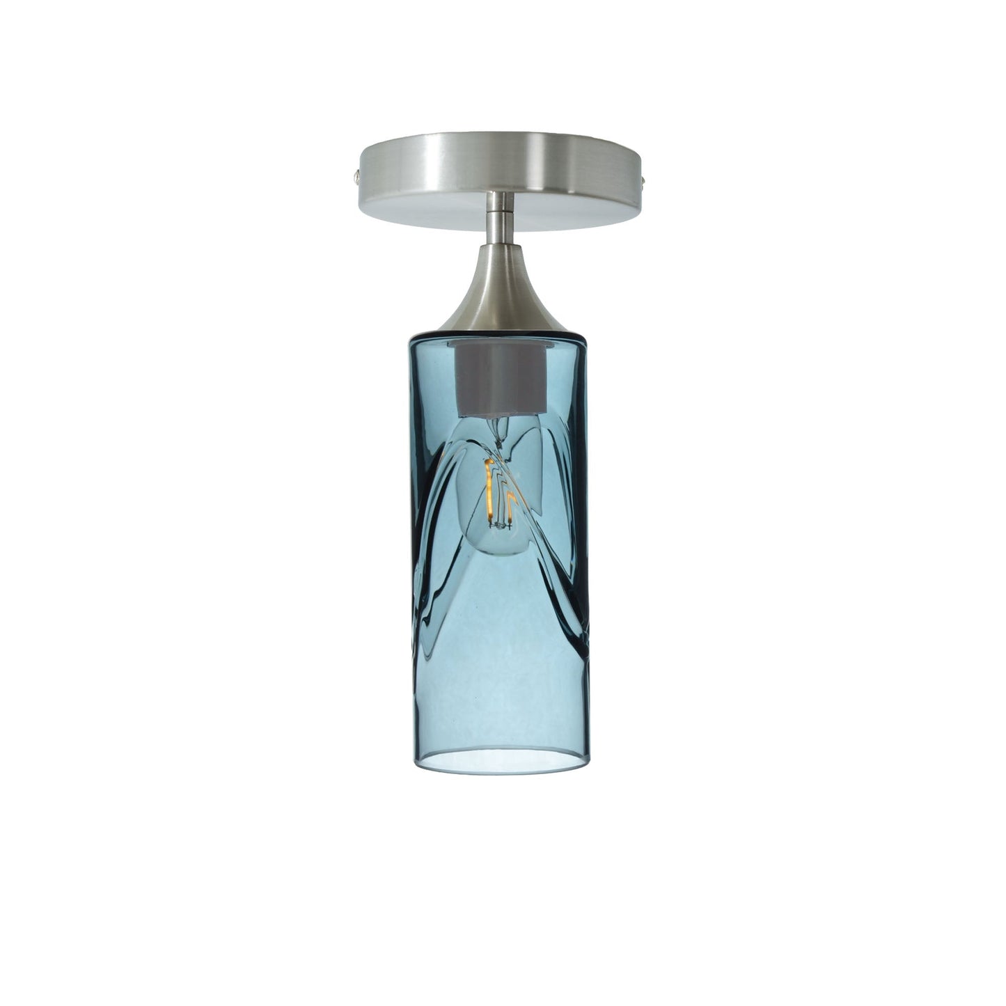 513 Semi-Flush-Glass-Bicycle Glass Co-Swell-Slate Gray-Brushed Nickel-Bicycle Glass Co