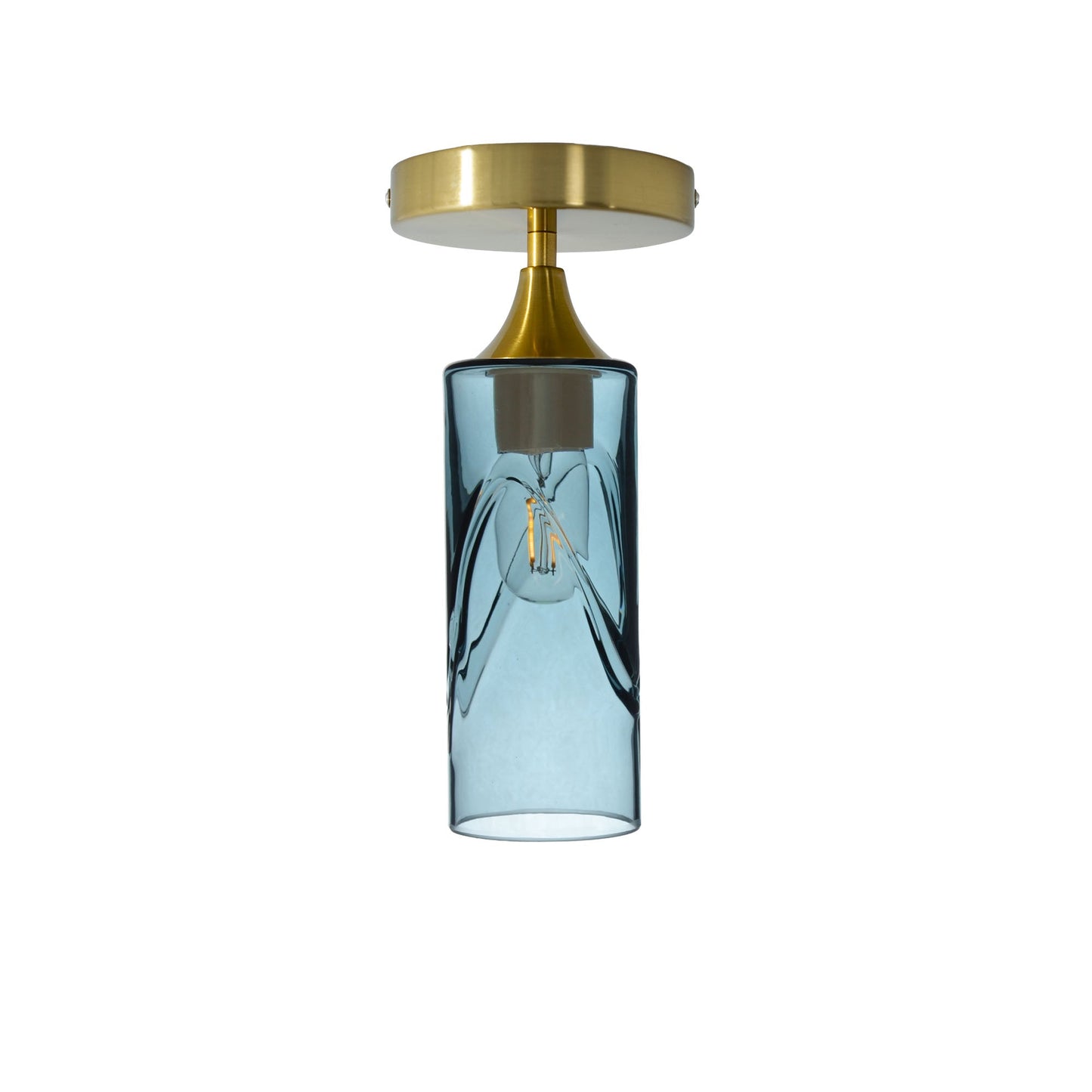 513 Semi-Flush-Glass-Bicycle Glass Co-Swell-Slate Gray-Polished Brass-Bicycle Glass Co