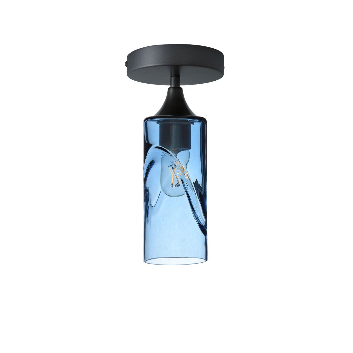 513 Semi-Flush-Glass-Bicycle Glass Co-Swell-Steel Blue-Antique Bronze-Bicycle Glass Co