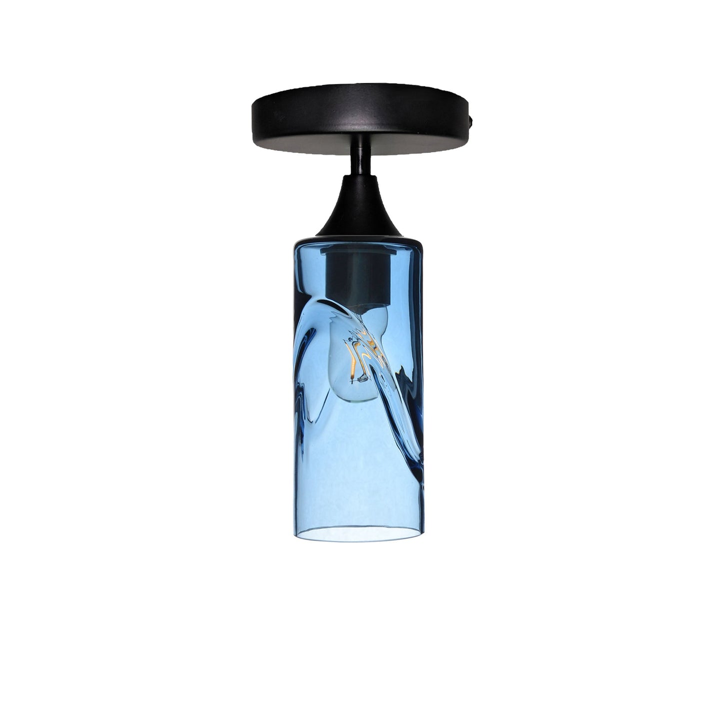 513 Semi-Flush-Glass-Bicycle Glass Co-Swell-Steel Blue-Matte Black-Bicycle Glass Co