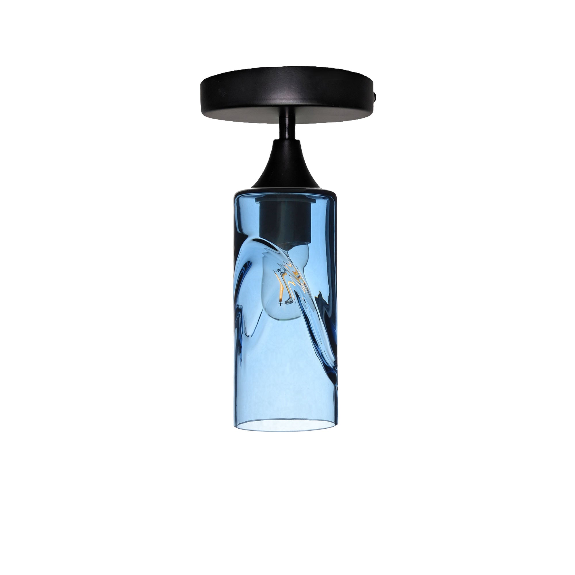 513 Semi-Flush-Glass-Bicycle Glass Co-Swell-Steel Blue-Matte Black-Bicycle Glass Co