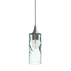 513 Single Pendant Light-Bicycle Glass Co-Brushed Nickel 15ft Cord + Track Mount-Swell-Eco Clear-Bicycle Glass Co