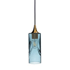 513 Single Pendant Light-Bicycle Glass Co-Polished Brass 15ft Cord + Track Mount-Swell-Slate Gray-Bicycle Glass Co