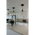 513 Single Pendant Light-Pendant Light-Bicycle Glass Co-Matte Black - 8ft Cord-Lunar-Steel Blue-Bicycle Glass Co