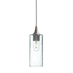 513 Single Pendant Light-Bicycle Glass Co-Brushed Nickel 15ft Cord + Track Mount-Lunar-Eco Clear-Bicycle Glass Co